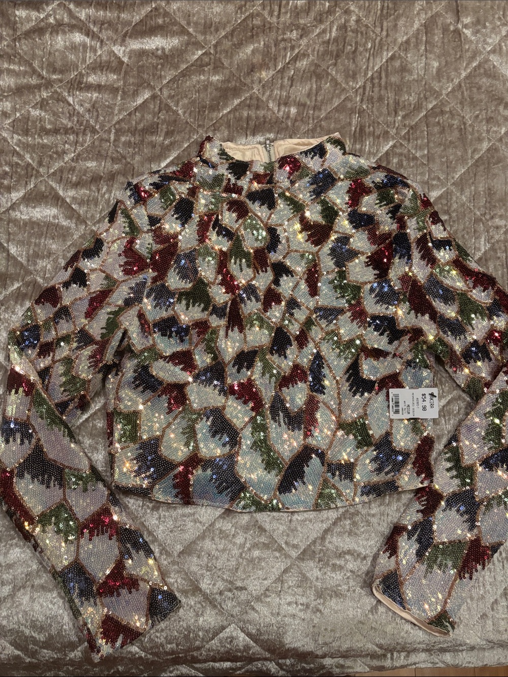 💖NWT Akira Sequin Statement Crop Jacket Maximalist Dopamine Party